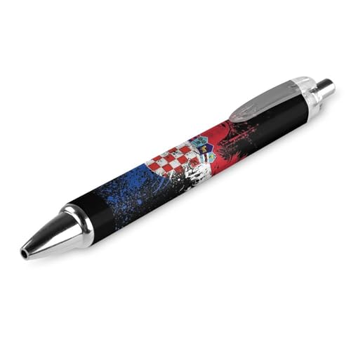 FJAUOQ Kugelschreiber mit kroatischer Flagge, schmal, einziehbar, blaue Tinte, 0,5 mm, Kugelschreiber zum Schreiben und Unterschreiben, Zuhause, Schule, Büro, 1 Stück FJAUOQ Kugelschreiber mit kroatischer Flagge, schmal, einziehbar, blaue Tinte, 0,5 mm, Kugelschreiber zum Schreiben und Unterschreiben, Zuhause, Schule, Büro, 1 Stück von FJAUOQ