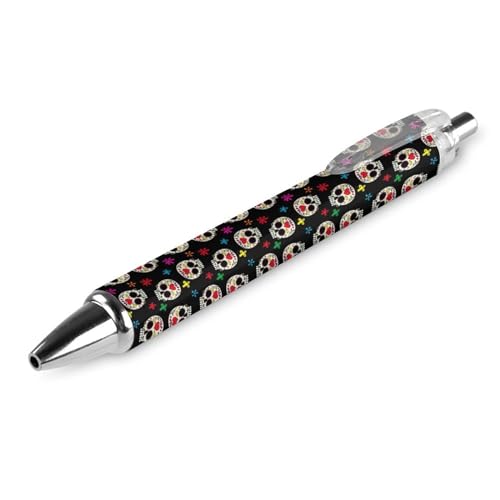 Personalisierbarer einziehbarer Kugelschreiber, mexikanischer Totenkopf-Tintenroller, ultrafein, 0,5 mm, schwarze Tinte, abnehmbarer, nachfüllbarer Kugelschreiber für Büro, Schule, 1 Stück Personalisierbarer einziehbarer Kugelschreiber, mexikanischer Totenkopf-Tintenroller, ultrafein, 0,5 mm, schwarze Tinte, abnehmbarer, nachfüllbarer Kugelschreiber für Büro, Schule, 1 Stück von FJAUOQ