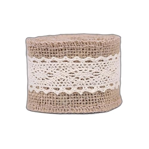 FJISD 1/2/4 Rolle 2 Meter/Rolle 5 cm breites Juteband mit Spitze, breites Juteband für rustikale Dekorationen, Jute-Gurtband, Polsterung, gewebte Jutebandrolle FJISD 1/2/4 Rolle 2 Meter/Rolle 5 cm breites Juteband mit Spitze, breites Juteband für rustikale Dekorationen, Jute-Gurtband, Polsterung, gewebte Jutebandrolle von FJISD