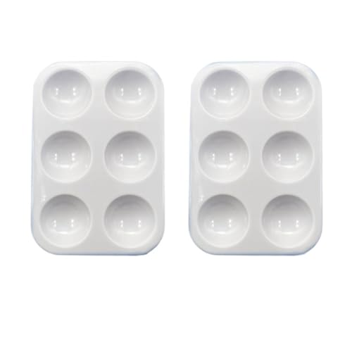 FJIXUO Mischpalette 2 Stück Paletten for Selbermachen, 6 Vertiefungen, rechteckige Aquarell-Öl-Palette, Maltablett, Künstler-Bastelpaletten FJIXUO Mischpalette 2 Stück Paletten for Selbermachen, 6 Vertiefungen, rechteckige Aquarell-Öl-Palette, Maltablett, Künstler-Bastelpaletten von FJIXUO