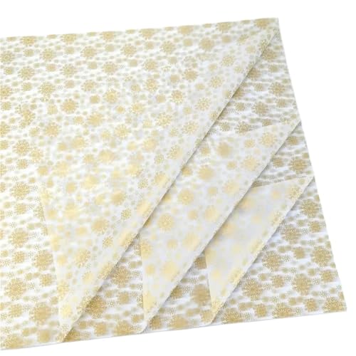 Geschenkpapier 10 Stück/Beutel 50 x 70 cm Seidenpapier 17 g Blumenverpackung Krepppapiere Verpackung Handwerk Hemdverpackung Verpackung(Gold white-A) von FJIXUO