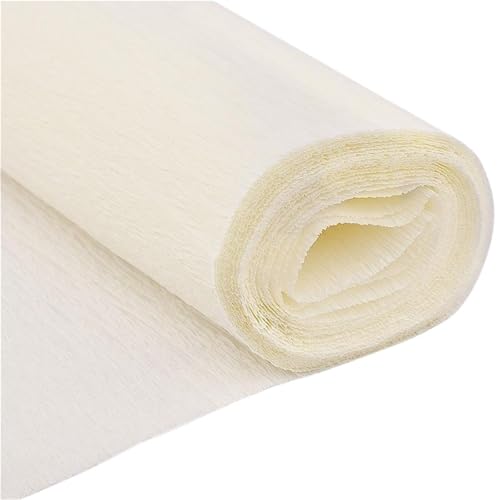 Geschenkpapier 2 Rollen 250 x 50 cm, zerknittertes Krepppapier, Blumenverpackung, Bastelmaterial, DIY-Papierschlangen, Scrapbooking, Origami, Party-Dekoration, Verpackungsmaterial(Beige) von FJIXUO