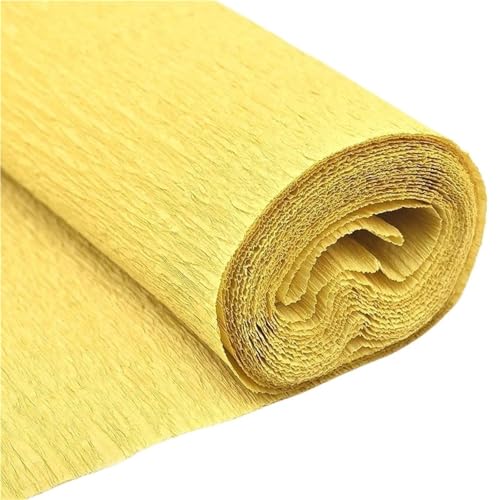 Geschenkpapier 2 Rollen 250 x 50 cm, zerknittertes Krepppapier, Blumenverpackung, Bastelmaterial, DIY-Papierschlangen, Scrapbooking, Origami, Party-Dekoration, Verpackungsmaterial(Yellow) von FJIXUO