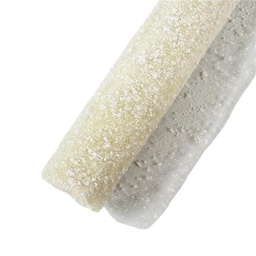 Geschenkpapier 2 Rollen 50 cm * 4 Yards Blumenstraußverpackung Schneegarn DIY Floristenbedarf Blumen Verpackungspapier Hochzeitsfeier Dekor Gaze(Beige) von FJIXUO