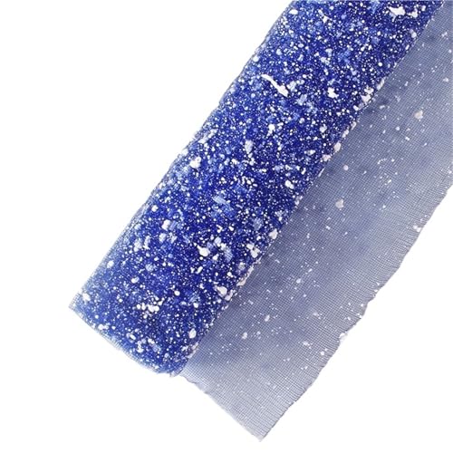 Geschenkpapier 2 Rollen 50 cm * 4 Yards Blumenstraußverpackung Schneegarn DIY Floristenbedarf Blumen Verpackungspapier Hochzeitsfeier Dekor Gaze(Blue) von FJIXUO
