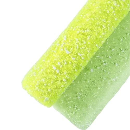 Geschenkpapier 2 Rollen 50 cm * 4 Yards Blumenstraußverpackung Schneegarn DIY Floristenbedarf Blumen Verpackungspapier Hochzeitsfeier Dekor Gaze(Bright green) von FJIXUO