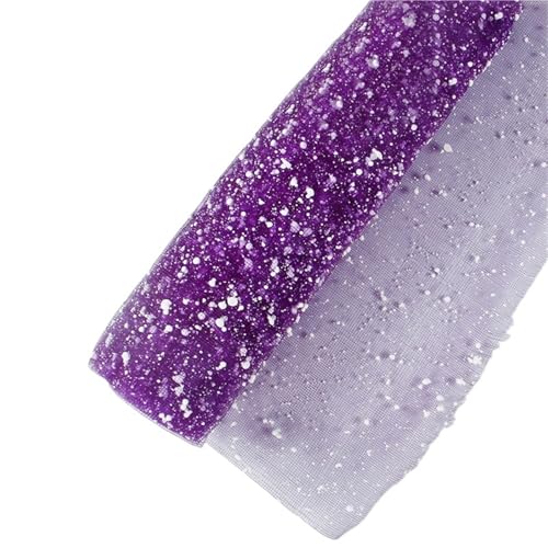 Geschenkpapier 2 Rollen 50 cm * 4 Yards Blumenstraußverpackung Schneegarn DIY Floristenbedarf Blumen Verpackungspapier Hochzeitsfeier Dekor Gaze(Deep purple) von FJIXUO