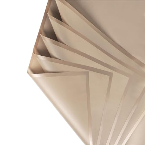 Geschenkpapier 20 Blatt Blumen-Geschenkpapier mit goldenen Kanten, wasserfeste Blumenstraußverpackung, ideal for selbstgemachte Hochzeiten, Geburtstage(Light Khaki) von FJIXUO