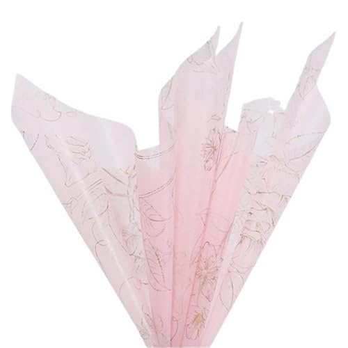 Geschenkpapier 20 Stück 60 x 60 cm, mit Zuckerwatte ausgekleidetes Blumenstrauß-Geschenkpapier, Rosen-bedrucktes Baumwollpapier, blumenfarbenes Blumen-Verpackungsblatt(Pink) von FJIXUO