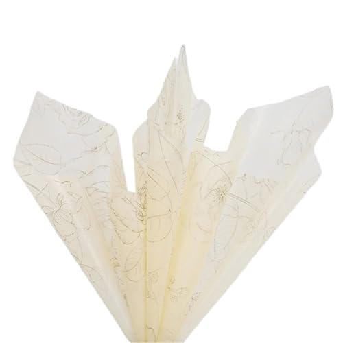 Geschenkpapier 20 Stück 60 x 60 cm, mit Zuckerwatte ausgekleidetes Blumenstrauß-Geschenkpapier, Rosen-bedrucktes Baumwollpapier, blumenfarbenes Blumen-Verpackungsblatt(Yellow) von FJIXUO