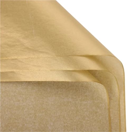 Geschenkpapier 20 stücke Seidenpapier 70 * 50 CM Gold Floral Verpackung Scrapbooking Papier Geschenk Dekorative Blumenpapier Dekoration Party(Gold) von FJIXUO