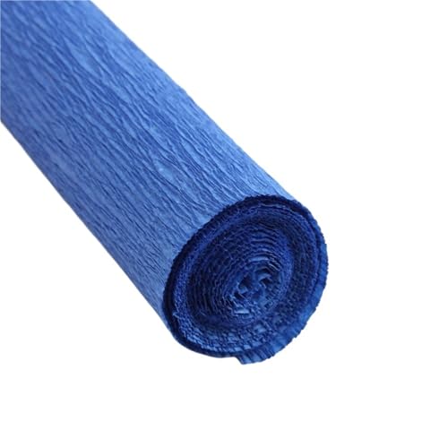 Geschenkpapier 4 Rollen 50 x 250 cm farbige Krepppapierrolle, Origami-Krepppapier, Basteln, DIY, Blumen, Dekoration, Geschenkpapier(Deep blue) von FJIXUO