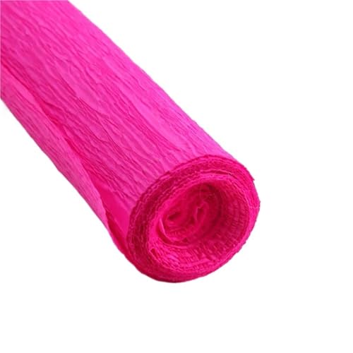 Geschenkpapier 4 Rollen 50 x 250 cm farbige Krepppapierrolle, Origami-Krepppapier, Basteln, DIY, Blumen, Dekoration, Geschenkpapier(Rose red) von FJIXUO