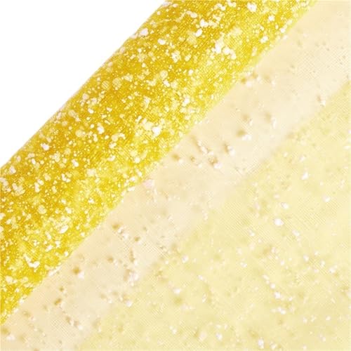 Geschenkpapier 4 Yards Handwerk Dekor Verpackung Schnee Punkt Gaze Mesh DIY Hochzeit Party Bouquet Box Geschenkpapier Floristen Liefert Materialien(Yellow) von FJIXUO