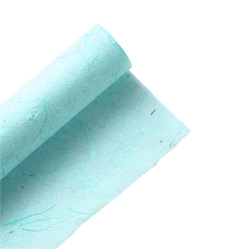 Geschenkpapier 5 Stück 50 x 70 cm Retro handgerissenes Hanfpapier Faserpapier Blumenstrauß Verpackung DIY aus leichtem Handpapier Blumenmaterialien(Sky blue) von FJIXUO
