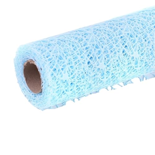 Geschenkpapier 50 cm * 4,5 m Dekoration Tür Vorhang Blumenpaket Garn DIY Handwerk Hintergrund Layout Blumenstrauß Box Verpackung Mesh Garn(Light blue) von FJIXUO