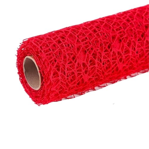 Geschenkpapier 50 cm * 4,5 m Dekoration Tür Vorhang Blumenpaket Garn DIY Handwerk Hintergrund Layout Blumenstrauß Box Verpackung Mesh Garn(Red) von FJIXUO