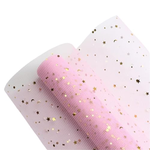 Geschenkpapier 50 cm x 5 Yards, Pailletten-Blumenstrauß, Geschenkpapier, Hochzeit, Party, Dekoration, Basteln, DIY, Blumen, Sammelalbum, Verpackung, Origami-Papier(Pink) von FJIXUO