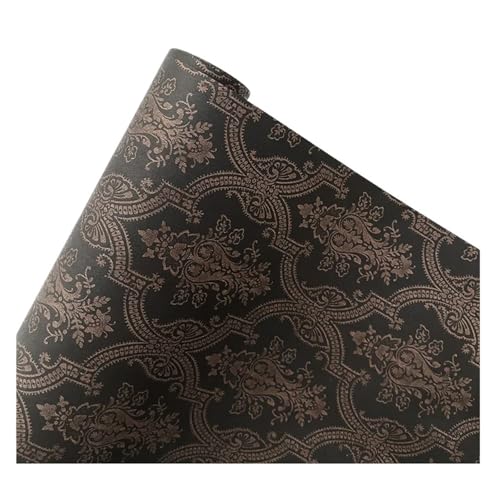 Geschenkpapier 60 cm x 6 Yards, klassisches, strukturiertes, elegantes Papier, Blumenstrauß, Kunst-Geschenkpapier, Blumenladen-Geschenk, floraler, farbenfroher Verpackungseinband(Black) von FJIXUO