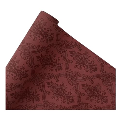 Geschenkpapier 60 cm x 6 Yards, klassisches, strukturiertes, elegantes Papier, Blumenstrauß, Kunst-Geschenkpapier, Blumenladen-Geschenk, floraler, farbenfroher Verpackungseinband(Red) von FJIXUO