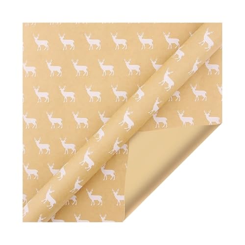 Geschenkpapier Geschenkpapier-Muster, Retro-Bastelpapier, Blumen, Geschenkpapier, Hochzeit, Geburtstag, Geschenkbox(Brown-B) von FJIXUO