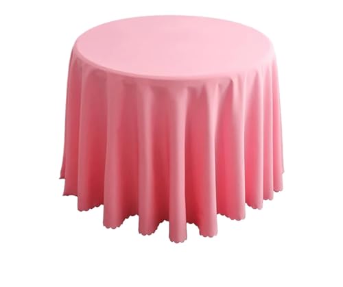Hochzeitsdekoration, runde Tischdecke, Polyester-Tischdecke, Hotel-Tagungsraum, Abendessen, Geburtstagsfeier, Feiertage Für Restaurant(PInk,320cm) von FJIXUO