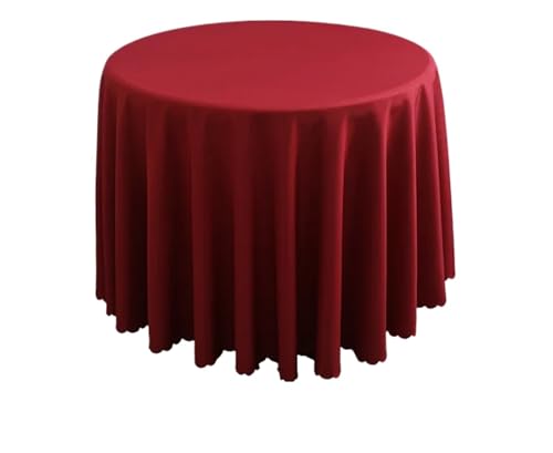 Hochzeitsdekoration, runde Tischdecke, Polyester-Tischdecke, Hotel-Tagungsraum, Abendessen, Geburtstagsfeier, Feiertage Für Restaurant(Wine RED,280cm) von FJIXUO