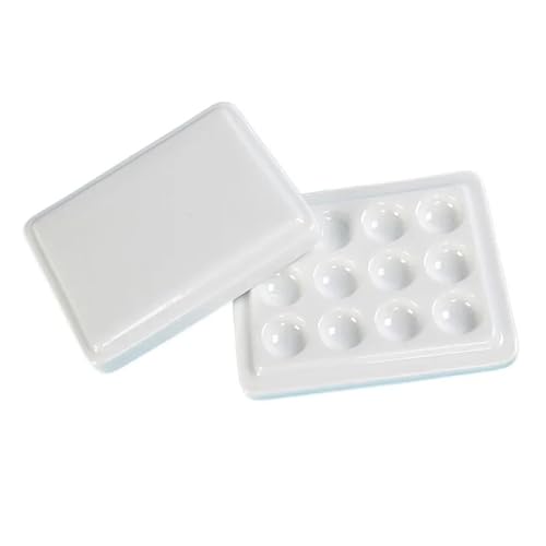 Mischpalette 2 Stück 12-Gitter-Palette mit Abdeckung for Aquarell, Ölgemälde, Farbe, Farbton, Kunstbedarf Mischpalette 2 Stück 12-Gitter-Palette mit Abdeckung for Aquarell, Ölgemälde, Farbe, Farbton, Kunstbedarf von FJIXUO