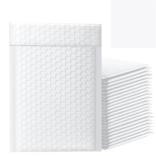 Bubble Bags 100 Stück Holografische Versandtaschen, Gepolsterte Poly-Blasen-Versandumschläge For Verpackungen, Selbstklebende Versandtaschen, Luftpolsterpolsterung(100pcs White,15 * 20cm) von FJOADNVM