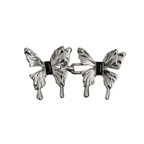 FJOADNVM Jeans Enger Machen Clip 10 Stück Schmetterlingsförmige verstellbare Taillenschnalle Extender Jeans Taille Extender Button Pin Hosen Taillenspanner Abnehmbarer Jeansknopf(Silver) von FJOADNVM