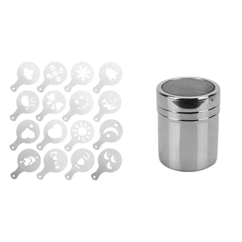 FJOADNVM Kaffee Schablonen 16 Teile/Satz Kaffee Schablonen Vorlagen Kaffee Druck Modell Schaum Kuchen Schablonen Kaffee Zeichnung Cappuccino Form Kaffee Schablonen(COLOR05) von FJOADNVM