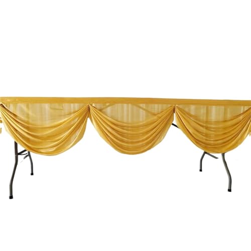 FJOADNVM Tischdecke Hochzeit 10ft 3,0 M Länge Tisch Rock Ersatz Ice Silk Swag(Gold) von FJOADNVM