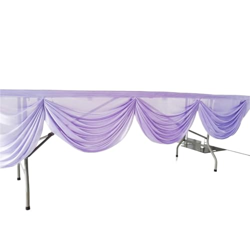 FJOADNVM Tischdecke Hochzeit 10ft 3,0 M Länge Tisch Rock Ersatz Ice Silk Swag(Purple) von FJOADNVM