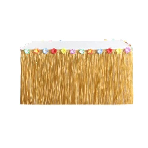 FJOADNVM Tischdecke Hochzeit 2 Größen Stroh Farbe Gras Tisch Rock Stroh Sommer Thema Party Supplies for Hochzeit Party Dekorationen(100x60CM) von FJOADNVM