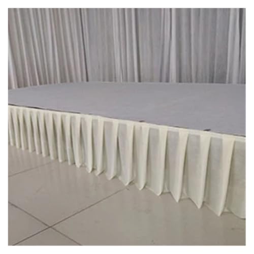 FJOADNVM Tischdecke Hochzeit Bunter Tischrock aus Eisseide for Hochzeiten, for Tischdecken, Tischdecken, Hochzeitsbühnen, weiße Tischsockel aus Eisseide, Dekoration(Beige,H30xL300CM) von FJOADNVM