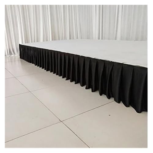 FJOADNVM Tischdecke Hochzeit Bunter Tischrock aus Eisseide for Hochzeiten, for Tischdecken, Tischdecken, Hochzeitsbühnen, weiße Tischsockel aus Eisseide, Dekoration(Black,H75xL300CM) von FJOADNVM