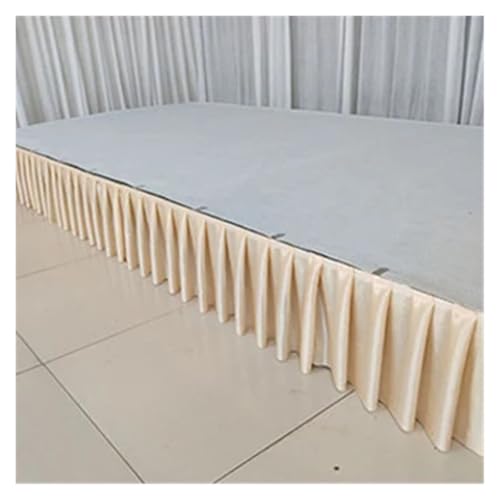 FJOADNVM Tischdecke Hochzeit Bunter Tischrock aus Eisseide for Hochzeiten, for Tischdecken, Tischdecken, Hochzeitsbühnen, weiße Tischsockel aus Eisseide, Dekoration(Champagne,H150xL300CM) von FJOADNVM