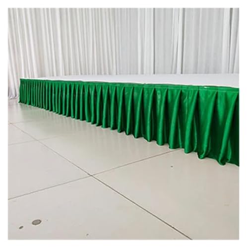 FJOADNVM Tischdecke Hochzeit Bunter Tischrock aus Eisseide for Hochzeiten, for Tischdecken, Tischdecken, Hochzeitsbühnen, weiße Tischsockel aus Eisseide, Dekoration(Deep Green,H30xL300CM) von FJOADNVM