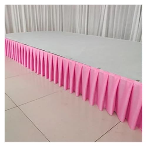 FJOADNVM Tischdecke Hochzeit Bunter Tischrock aus Eisseide for Hochzeiten, for Tischdecken, Tischdecken, Hochzeitsbühnen, weiße Tischsockel aus Eisseide, Dekoration(Deep pink,H30xL300CM) von FJOADNVM