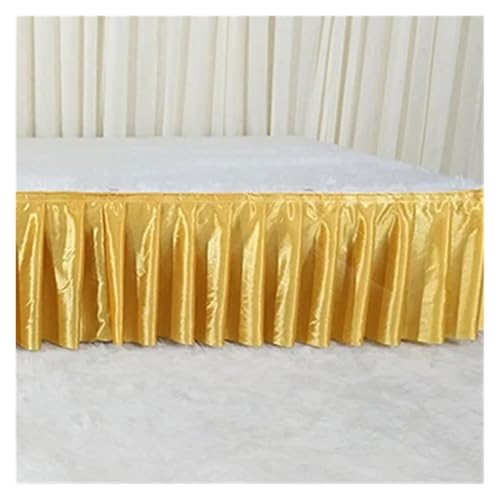 FJOADNVM Tischdecke Hochzeit Bunter Tischrock aus Eisseide for Hochzeiten, for Tischdecken, Tischdecken, Hochzeitsbühnen, weiße Tischsockel aus Eisseide, Dekoration(Gold,H75xL300CM) von FJOADNVM