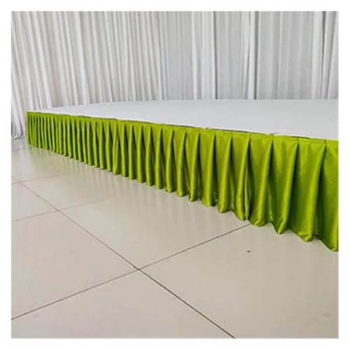 FJOADNVM Tischdecke Hochzeit Bunter Tischrock aus Eisseide for Hochzeiten, for Tischdecken, Tischdecken, Hochzeitsbühnen, weiße Tischsockel aus Eisseide, Dekoration(Grass Green,H30xL300CM) von FJOADNVM