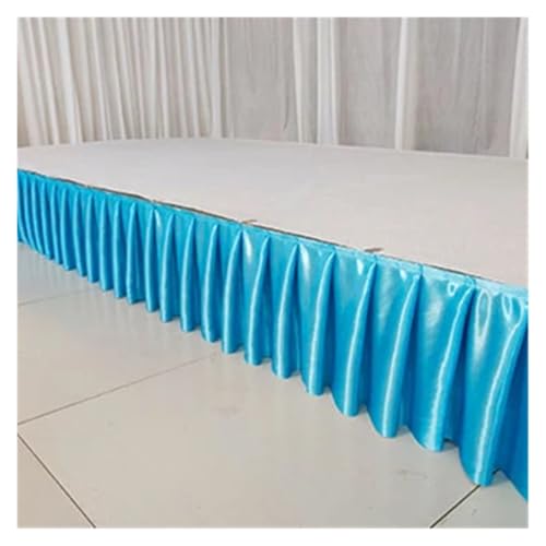 FJOADNVM Tischdecke Hochzeit Bunter Tischrock aus Eisseide for Hochzeiten, for Tischdecken, Tischdecken, Hochzeitsbühnen, weiße Tischsockel aus Eisseide, Dekoration(Lake Blue,H75xL300CM) von FJOADNVM