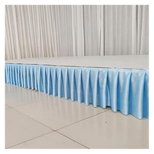 FJOADNVM Tischdecke Hochzeit Bunter Tischrock aus Eisseide for Hochzeiten, for Tischdecken, Tischdecken, Hochzeitsbühnen, weiße Tischsockel aus Eisseide, Dekoration(Light Blue,H30xL300CM) von FJOADNVM