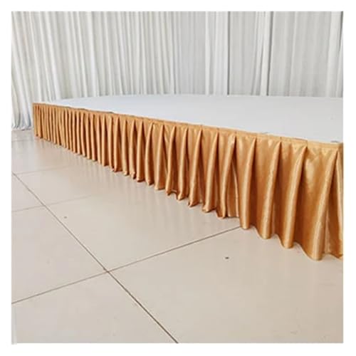 FJOADNVM Tischdecke Hochzeit Bunter Tischrock aus Eisseide for Hochzeiten, for Tischdecken, Tischdecken, Hochzeitsbühnen, weiße Tischsockel aus Eisseide, Dekoration(Light Brown,H30xL300CM) von FJOADNVM