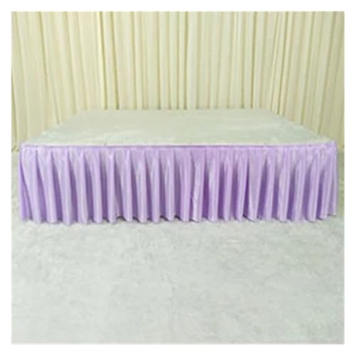 FJOADNVM Tischdecke Hochzeit Bunter Tischrock aus Eisseide for Hochzeiten, for Tischdecken, Tischdecken, Hochzeitsbühnen, weiße Tischsockel aus Eisseide, Dekoration(Purple,H30xL300CM) von FJOADNVM