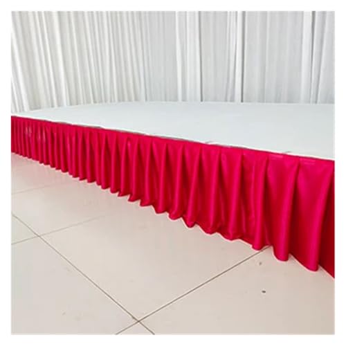 FJOADNVM Tischdecke Hochzeit Bunter Tischrock aus Eisseide for Hochzeiten, for Tischdecken, Tischdecken, Hochzeitsbühnen, weiße Tischsockel aus Eisseide, Dekoration(Red,H75xL300CM) von FJOADNVM