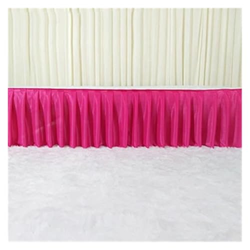 FJOADNVM Tischdecke Hochzeit Bunter Tischrock aus Eisseide for Hochzeiten, for Tischdecken, Tischdecken, Hochzeitsbühnen, weiße Tischsockel aus Eisseide, Dekoration(Rose Red,H75xL300CM) von FJOADNVM