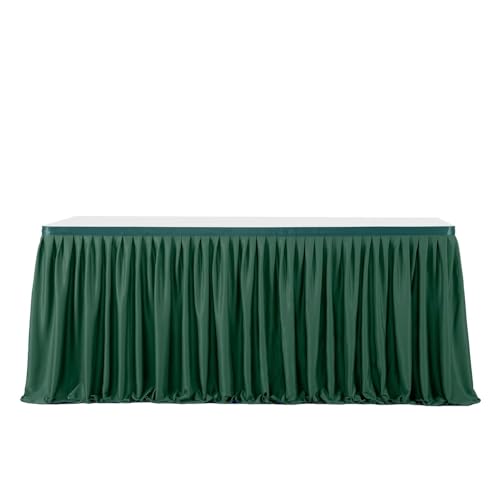 FJOADNVM Tischdecke Hochzeit Party Tisch Rock Geburtstag Plissee Dessert Tischdecke Abdeckung Hochzeit Tisch Rock Hotel Display EsstischDekor(Dark Green,6FT 78X183CM) von FJOADNVM