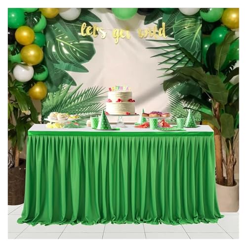 FJOADNVM Tischdecke Hochzeit Party Tisch Rock Geburtstag Plissee Dessert Tischdecke Abdeckung Hochzeit Tisch Rock Hotel Display EsstischDekor(Green,4FT 78X122CM) von FJOADNVM