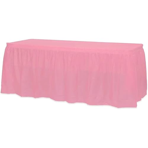 FJOADNVM Tischdecke Hochzeit Rechteckige Plastiktischdecke for Geburtstagsfeiern, Hochzeitstischrock(Pink) von FJOADNVM